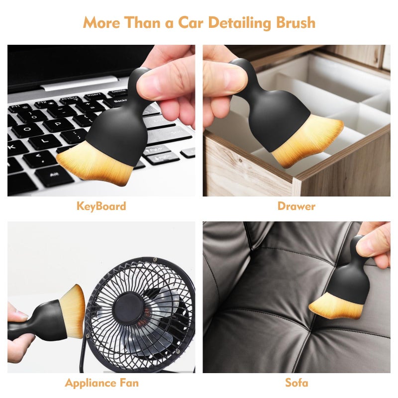 Eiruseed Car Interior Cleaning Brush Car Duster Interior with Ultra Soft Bristles Auto Detailing Brushes Dusting Car Accessories for Dashboard  AC Vents  Leather  Scratch-Free (2Pack) - Image 5